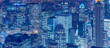 Günbatımında New York Manhattan manzarası