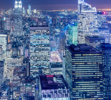 Günbatımında New York Manhattan manzarası