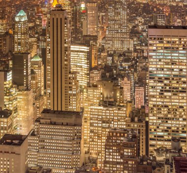 Günbatımında New York Manhattan manzarası