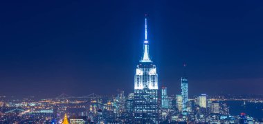 Günbatımında New York Manhattan manzarası