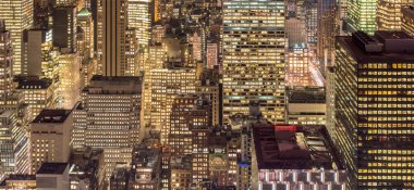 Günbatımında New York Manhattan manzarası