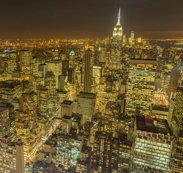 Günbatımında New York Manhattan manzarası