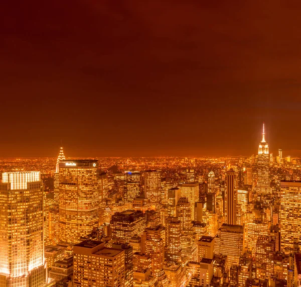 Vista de Nueva York Manhattan durante el atardecer — Foto de Stock