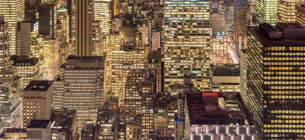 Uitzicht op New York Manhattan tijdens zonsondergang — Stockfoto