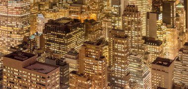 Günbatımında New York Manhattan manzarası