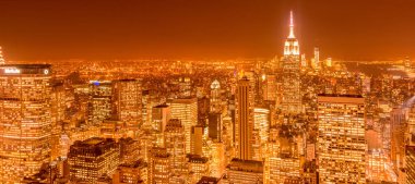 Günbatımında New York Manhattan manzarası