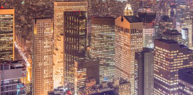 Günbatımında New York Manhattan manzarası