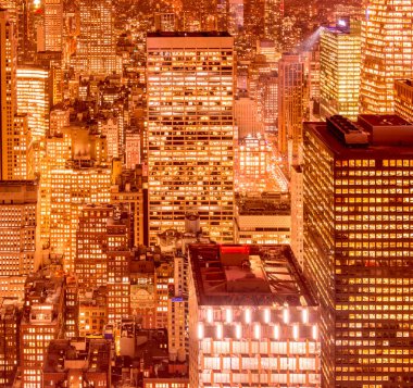 Günbatımında New York Manhattan manzarası