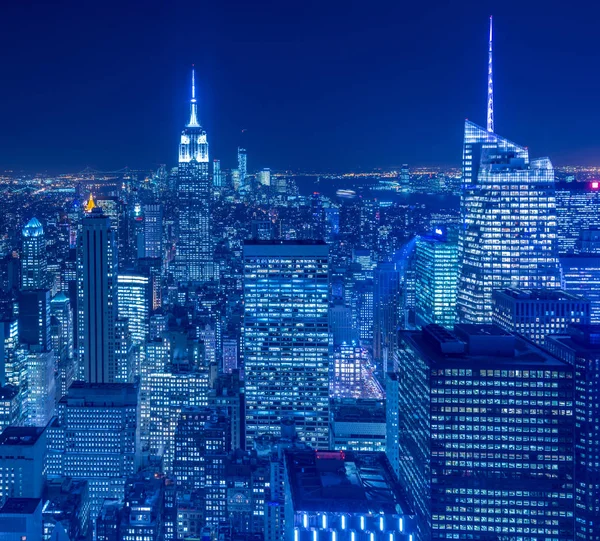 Blick auf New York Manhattan bei Sonnenuntergang — Stockfoto