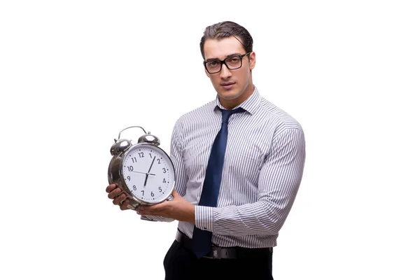 Young businessman in business concept isolated on white — Stock Photo, Image