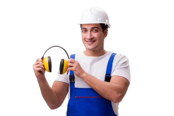 Construction worker isolated on white background — Stock Photo, Image