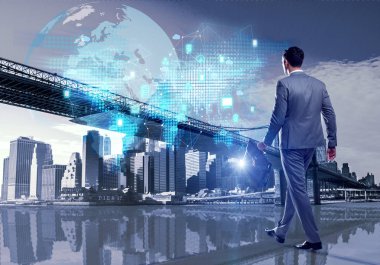 Bulut bilgi işlem kavram yürümeye İşadamı