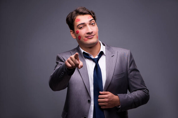 Man in funny romantic concept