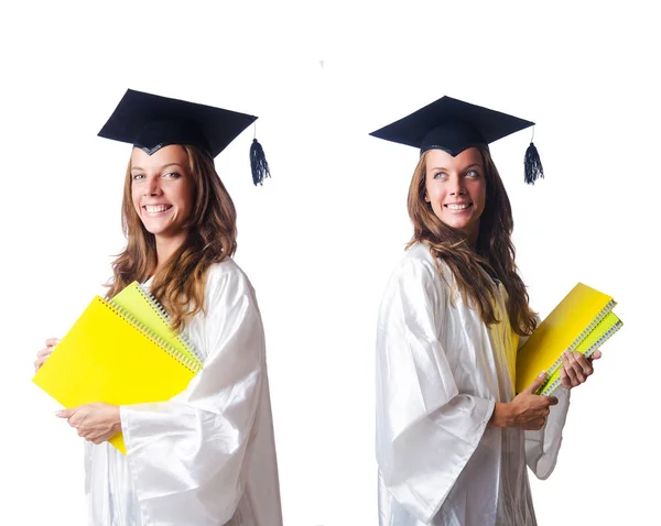 Ung student isolerad på vitt — Stockfoto