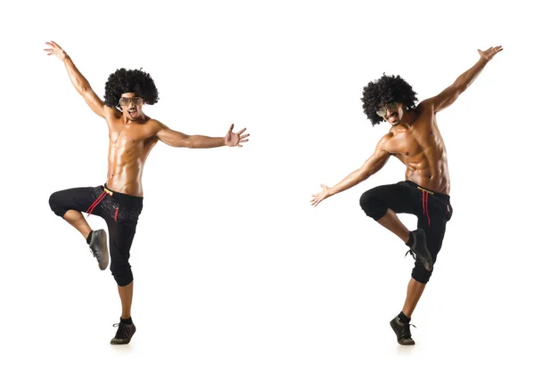 Collage van dansers geïsoleerd op witte achtergrond — Stockfoto