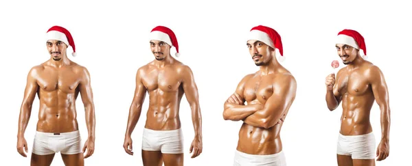 Santa desnudo aislado en blanco —  Fotos de Stock