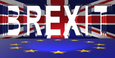 Brexit kavramı - Ue - 3d render terk İngiltere