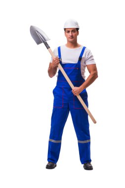 Kürekli tamirci beyazı izole etti.