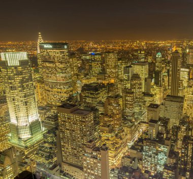 Günbatımında New York Manhattan manzarası