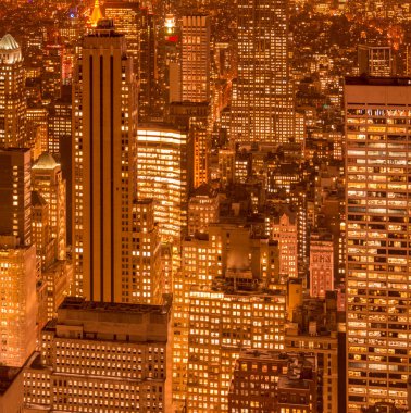 Günbatımında New York Manhattan manzarası