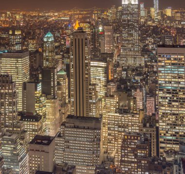 Günbatımında New York Manhattan manzarası