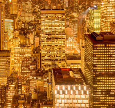 Günbatımında New York Manhattan manzarası