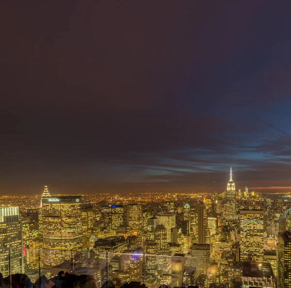 Vista de Nueva York Manhattan durante el atardecer — Foto de Stock