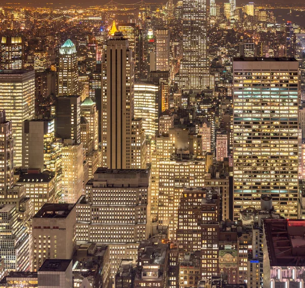 Vista de Nova York Manhattan durante o pôr do sol — Fotografia de Stock