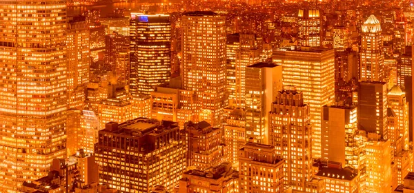 Vue de New York Manhattan pendant les heures de coucher du soleil — Photo