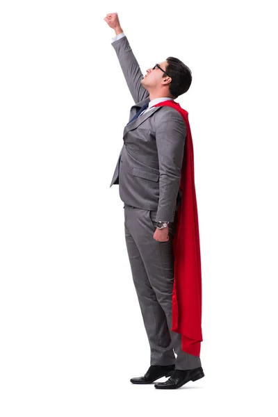 Superhero pengusaha terisolasi pada putih — Stok Foto