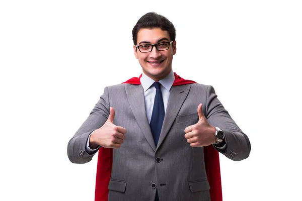 Super hero businessman isolated on white — Stock Photo, Image