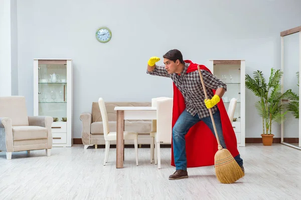 Super eroe più pulito di lavoro a casa — Foto Stock