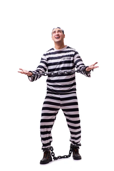 Man prisoner isolated on white background — Stock Photo, Image