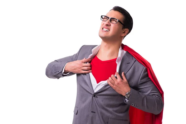 Hombre con cubierta roja aislado sobre fondo whtie —  Fotos de Stock