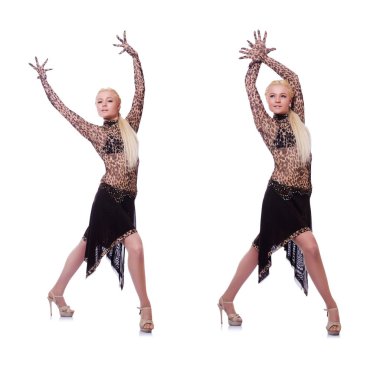 dans kadın üzerinde beyaz izole