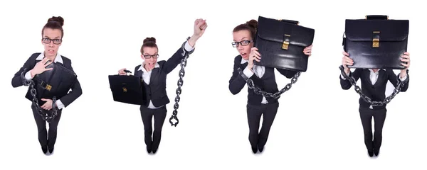 Woman with hands and handcuffs — Stock Photo, Image