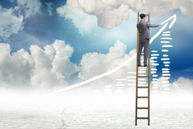 Gökyüzünde Çizelgeler çizim işadamı