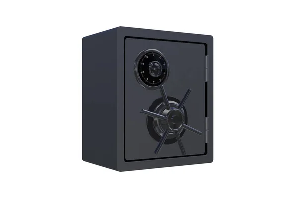 Cassetta di sicurezza in acciaio isolato su bianco - rendering 3d — Foto Stock
