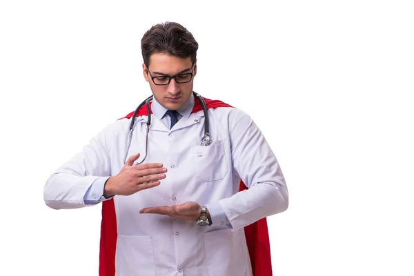 Super eroe medico isolato su bianco — Foto Stock