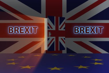 Brexit kavramı - Ue - 3d render terk İngiltere