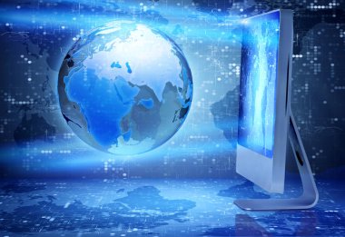 İş konseptinde bilgisayar ekranı