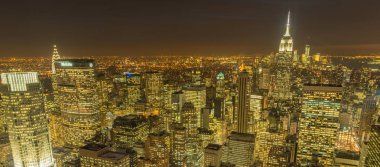 Günbatımında New York Manhattan manzarası