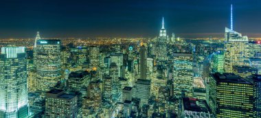 Günbatımında New York Manhattan manzarası