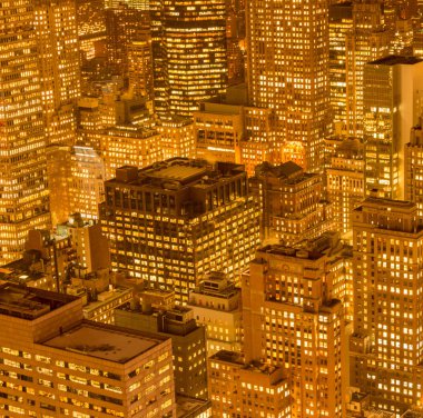 Günbatımında New York Manhattan manzarası