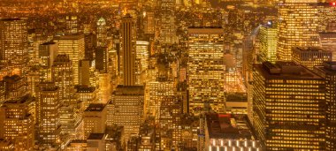 Günbatımında New York Manhattan manzarası