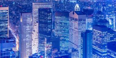 Günbatımında New York Manhattan manzarası