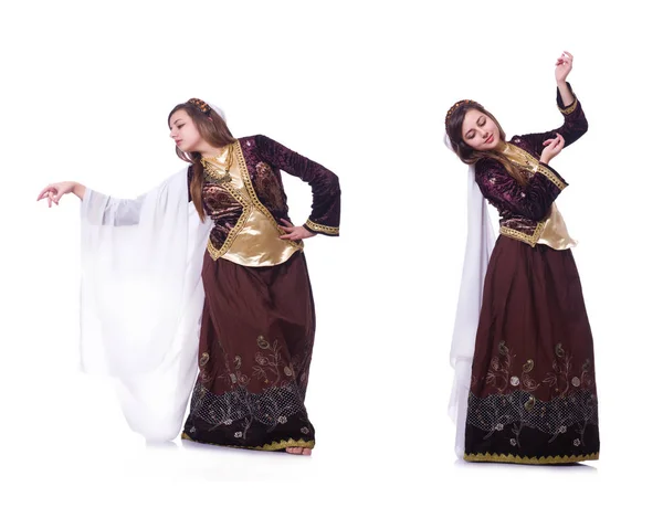 Junge Frau tanzt traditionellen Azeri-Tanz — Stockfoto