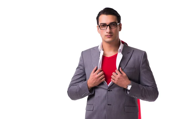 Fiatal üzletember visel piros fed fehér — Stock Fotó