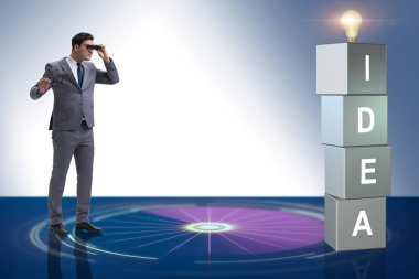 Parlak fikirler arayan iş adamı.