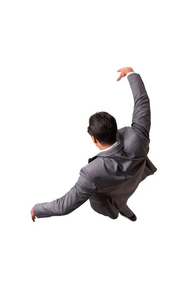 Falling businessman isolated on the white background — Stock Photo, Image